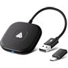 PAUNEZUEL Adattatore Senza Fili Android Auto, Dongle USB C/USB per Autoradio Cablato OEM, Adattatore Wireless Compatibile con il 98% delle Auto