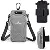 AYMQC Fascia da Braccio Sportiva Porta Cellulare da Corsa con Slot per Cuffie per Jogging Ciclismo Compatibile per iPhone, Samsung, HUAWEI Telefoni Fino a 6,7 Pollici (Grigio)