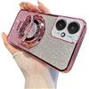 QIWEIQING Custodia Luxury Diamond Glitter per Xiaomi Poco X3 NFC Ricarica wireless magnetica, Staffa Supporto Magnetico Cover Morbida in Silicone Custodia Per Xiaomi Poco X3 / Poco X3 Pro. Pink DS