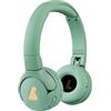 POGS The Gecko 2 - Cuffie wireless Bluetooth per bambini, pieghevoli, resistenti, per bambini dai 3 anni in su, volume limitato 85 dB, microfono, funzione di condivisione musica wireless (rGreen)