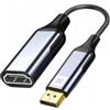 CO2 DisplayPort DP a HDMI 2.1 8K/60Hz, 4K/120Hz, 2K/240Hz, Full HD, Dynamic HDR DSC 3D HDCP 2.2 FEC, Plug & Play, 32,4 Gbps, Cavo unidirezionale, Grigio spazio alluminio (8K)