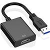 Mokeum Adattatore da USB a HDMI, USB 3.0/2.0 a HD-MI 1080P Video Graphics Cable Converter con Audio per PC Laptop Proiettore HDTV Compatibile con Windows XP 7/8/8.1/10