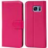 Verco custodia per Samsung Galaxy S7 Edge, Case per Galaxy S7 Edge Cover PU Pelle Portafoglio Protettiva, Rosa