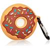 Jowhep Custodia per AirPods Pro/3 Protettiva in Silicone Morbido AirPod 3 Case Cartone Pelle Carina Ragazze Bambini Portachiavi Moda Divertente Air Pods Pro Custodie Brown Donuts