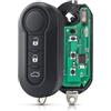 Car Passion Telecomando Chiave Compatibile con Fiat 500 Grande Punto Evo Panda 500L Lancia Y Ypsilon Delta Circuito Elettronico 433 mhz Chip Radiocomando Transponder Sostituzione Riparazione Duplicato Delphi