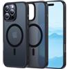 Nekiyo Tech Progettato per iPhone 16 Pro con custodia a bordo rialzato per lenti Protezione militare contro cadute Design sottile traslucido opaco Cover magnetica anti-impronte 6.3 Nero