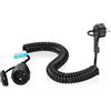 HITRENDS Cavo di prolunga a spirale, 5 m, contatto di protezione, cavo a spirale, estensibile fino a 5 m, IP44, cavo a spirale, 3 x 1,0 mm², con spina Schuko extra piatto, nero (250 V/16 A)