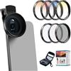 APEXEL Lente Filtro per Cellulare da 52 mm, Kit Filtri 7 in 1, 4 Filtri Graduati, CPL, ND32, Filtro a Stella, Adatto per iPhone 17/16/15... Samsung,Google Pixel, Xiaomi, ecc
