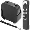 Pinowu Supporto TV compatibile con Apple TV 4K di terza generazione 2022, staffa di montaggio a parete con custodia protettiva in silicone nero compatibile con Apple TV Siri Remote di terza