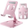 Anifrim Supporto da scrivania per telefono, doppio supporto pieghevole per telefono, supporto portatile per iPhone 17, 16, 15, 14, 13Pro Max Plus, Air, Galaxy S25, S24 e tutti gli altri telefoni(Rosa)