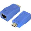 zdyCGTime Cavo di prolunga HDMI tramite cavo 6/6e,1080P HDMI maschio a RJ45 femmina Adattatore Ethernet 4k，Applica a HDTV,DVD,PS4,set-top box,proiettore,ecc.(blu/2pezzi)