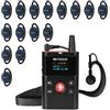Retekess TT126R Sistema di Guida Audio Bidirezionale, Mini Ricevitore con Gancio Auricolare, Sistema di Comunicazione Wireless per Allenamento Equestre, Accoglienza VIP (1Trasmettitore 15 Ricevitori)