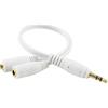 TRIXES Cavo Splitter Connettore Jack 3,5 mm Bianco per Cuffia Auricolare