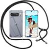 ISOI Cover con Cordino per Google Pixel 10 Pro, Custodia Trasparente con Collana Tracolla Laccio Collo Ultra Sottile Morbido TPU Silicone Antiurto AntiGraffio Case, Nero