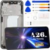 SRJTEK Schermo LCD TFT per Samsung Galaxy A26 5G per Samsung A26 A266 A266B SM-A266B SM-A266B SM-A266E Digitizer Touch Assembly Kit di riparazione con telaio (nero, senza impronte digitali)