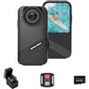Apexcam K20 Touchscreen Action Cam 4K60FPS 48MP Ultra HD WiFi 8X Zoom EIS Fotocamera sportiva subacquea 20m impermeabile con 64GB Card 2.4G Telecomando 2x1350mAh Batterie