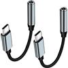 YRIKE Adattatore Audio USB C a 3.5mm (2 Pezzi), Compatibile Con Samsung Galaxy S21/22/23, Xiaomi Mi 8/9/10, Huawei P20/30/40Pro - Per Cuffie e Aux