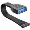 Nicear Cable de extensión USB 3.0, adaptador interno flexible y plano USB 3.0 de 19/20 pines macho a hembra para placa base (15 cm)
