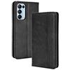 Dedux Portafoglio Custodia Cover Compatibile con Oppo Find X3 Lite, Cover per Biglietti da Visita in Pelle Retro con Chiusura Magnetica Premium Pu Flip, Nero