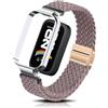 PaceBid Nylon Cinturino per Xiaomi Smart Band 9 Active/Redmi Smart Band 3 | Uomini Donne Intrecciato Nylon Magnetico Elastico Watch Band per Xiaomi Redmi Smart Band 3/Mi Band 9 Active, Viola