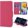 N NEWTOP Cover Compatibile con Samsung Galaxy M23 - A23 5G, HQ Lateral Custodia Libro Flip Chiusura Magnetica Portafoglio Simil Pelle Stand Protezione Completa Case TPU Anti Urto Guscio (Fucsia)