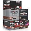 Udivita 180 Batterie per Apparecchi Acustici Misura 312 PR41 Marroni Zinco-Aria Phono Pulse Technology in 30 Blister da 6 Pile - 180 Batterie: 120 Rayovac + 60 Udivita