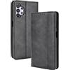 RankOne Custodia A Portafoglio per Samsung Galaxy A13 4G (6.6 Inches), Custodia Magnetica in Pelle Nero