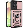 RonRun Cover per Motorola Moto G54, Copertura Scorrevole Custodia Protettiva per Fotocamera con Supporto Integrato, Protezione Antishock Pesante Cover case, Oro rosa