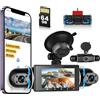 Hikity Dash Cam WiFi 5 Canali 360° 1080P con Scheda SD 64GB | Anteriore, Posteriore, Interna SX/DX. G-Sensor, Loop, Visione Notturna
