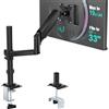 WALI Braccio singolo per monitor da 13 a 32 pollici, supporto regolabile per monitor con molla a gas, supporto per monitor del computer con rotazione inclinabile, morsetto a C e base con occhiello,