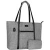 MOSISO USB Porta Laptop Tote Borsa per Donna,Compatibile con MacBook,17-17,3 Pollici Notebook e Chromebook, Organizer Leggero e Durevole per Lavoro Viaggio Lavoro Valigetta con Piccola Borsa, Grigio