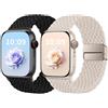 Msksjer Cinturini Intrecciato Compatibile con Apple Watch Cinturino 38mm 40mm 41mm 42mm (Serie 11 10) Donna Uomo, Elastico Sport Nylon Loop Cinturini con Chiusura Magnetica per iWatch Serie SE 9 8 7 6 5 4