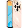 EASSGU [Telaio Elettrolitico Custodia per OPPO Find X8 Pro (6.78 Inches) Cover Protettiva in Morbido Silicone TPU - Rosa