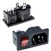 Oiyagai 5 Pz IEC320 C14 Modulo di Ingresso Connettore Maschio Presa di Alimentazione con Interruttore AC 10A 250 V (Rosso)