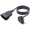 Okaywork 0,3m europeo 90 gradi a presa di corrente femmina ritardo piatto sottile cavo di prolunga connettore di estensione presa a tipo C 2 nuclei,24 trifogli 2,5 A/250 V 0,75 mm² per PC computer PDU