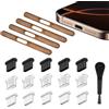 TILONKJ 20 Pcs Kit di Protezione dalla Polvere per Telefoni Cellulari,Adesivi Antipolvere per Altoparlanti,Copertura porta USB C,Tappi antipolvere iphone 16/15, Pulitore Porta di Ricarica del Telefono