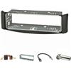 tomzz Audio 2451-022 Set di copertura radio compatibile con Smart fortwo (450) My.1998-2007 grigio scuro con slot in metallo Adattatore radio ISO Raku2 Adattatore antenna ISO