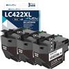 LCL LC422XL Nero Alta capacità Cartuccia d'inchiostro(3-Pack) | Compatibile per Brother LC422 LC422XL LC422BK LC422XLBK per MFC-J5340DW MFC-J5345DW MFC-J5740DW MFC-J6540DW MFC-J6940DW
