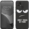 kwmobile Cover Compatibile con Xiaomi Redmi 10C - Custodia in Silicone TPU - Cover Protettiva Soft Case - Don't touch my phone bianco/nero