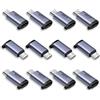 QINQ Adattatore USB-C Femmina a Micro-USB Maschio 12 Pezzi, Alluminio, Ricarica Rapida 18W FCP/QC e Trasferimento Dati 480 Mbps - per Samsung, Xiaomi, Powerbank