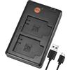 DSTE Fast Charging USB Dual Batteria Caricatore Compatibile per Sony NP-BK1,Panasonic VW-VBX090/HX-WA2/WA20,Olympus Li-60B EN-EL11 LI-50B LI-90B,CASIO NP-150,HDR-AZ1,HDR-AZ1VR,HDR-AZ1VB,HDR-AZ1VW