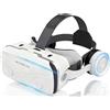VR SHYIEON Occhiali VR 3D Visore Realtà Virtuale HD Compatibile Video Giochi per 4,7-7,2 pollici Android/iOS Smartphone (Bianco)