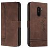 Bravoday Cover per Xiaomi Pocophone F1, Flip Custodia in Pelle PU Portafoglio Custodia per Xiaomi Pocophone F1, con Slot per Schede, Marrone