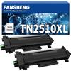 FANSHENG TN-2510XL TN2510XL L2620DW toner Cartuccia Compatibile con Brother 2510XL per DCP L2620DW L2627DW L2660DW L2665DW HL L2400DW L2445DW MFC L2800DW L2827DW L2835DW L2860DW Stampante 3000 Pagine (2 Nero)