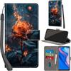 PHINIENLAND Cover per Huawei P Smart Z / Y9 Prime 2019 Case PU Pelle Custodia [Kickstand] [Chiusura magnetica] [Slot per Schede], Portafoglio Flip Custodia per Honor 9X / 9X pro,Fiamma