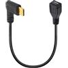 OpenII Cavo da micro USB a tipo C, con angolo di 90 gradi, adattatore da USB C maschio a micro B femmina, convertitore per MacBook Pro, laptop, dispositivi Android (lato USB C/tipo C)