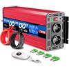 ETREPOW 3000W Inverter 12v 220v Onda Sinusoidale Pura Trasformatore con 2 Prese EU e una USB, Telecomando Senza Fili e Display LCD - Picco 6000W