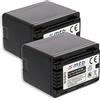 mtb more energy 2 Batterie VW-VBT380 per Panasonic HC-V230, V250, V270.. / VFX979 ... v. lista! [3.6V - 3560mAh - Infochip (con indicazione del tempo rimanente di ripresa!)