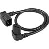 CERRXIAN Cavo di alimentazione IEC 320 C14 ad angolo basso da 0,6 m, cavo di alimentazione PDU da 90 gradi C14 maschio a C13 femmina per monitor, computer, ecc