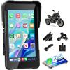 Motorsi 5 Pollici Schermo Carplay per Moto con Senza Fili CarPlay e Android Auto, Impermeabile Touchscreen, Doppio Bluetooth, Navigazione GPS, Siri/G00gle Assistente, Plug-and-Play